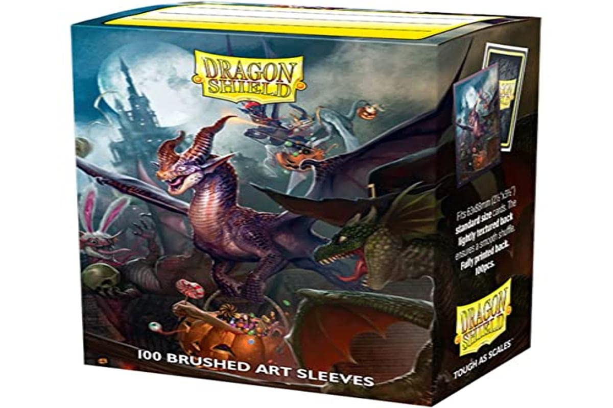 Dragon Shield Card Sleeves  Brushed Art Halloween Dragon Standard Size 100CT - MGT Card Sleeves are Smooth & Tough - Compatible with Pokemon, Yu-Gi-Oh!, & Magic The Gathering Card Sleeves, Various