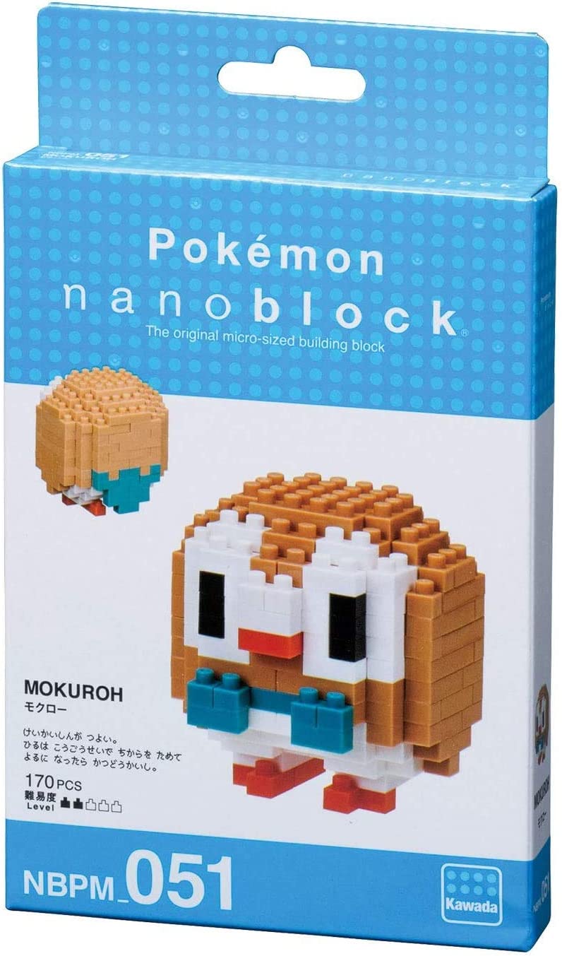 Nanoblocks Building Kit - Pokemon Litten, Popplio and Rowlet - Set of 3
