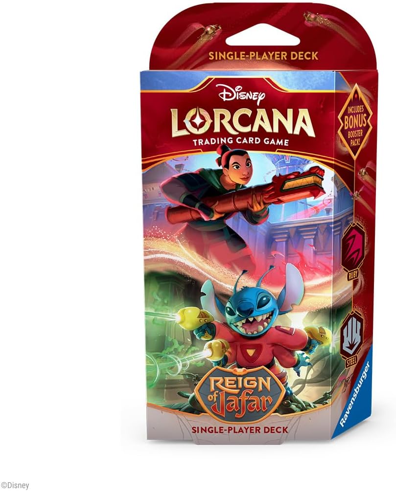 Ravensburger Disney Lorcana TCG: Reign of Jafar Single-Player Deck – Ruby & Steel for Ages 8 and Up| Engaging Gameplay | Over 200 Original Disney Artworks