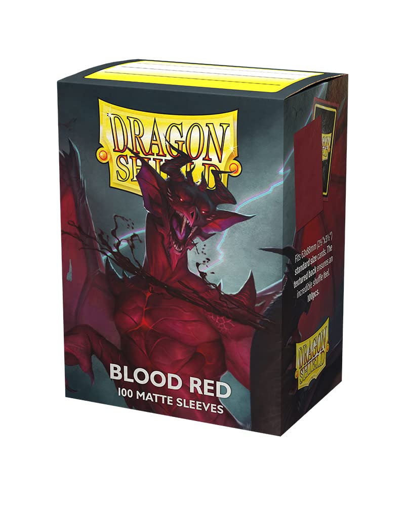 Arcane Tinmen Dragon Shield Sleeves Matte: Blood Red 100CT - MTG Card Sleeves are Smooth & Tough - Compatible with Pokemon & Magic The Gathering Card Sleeves (AT-11050)
