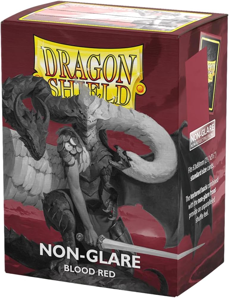 Dragon Shield Standard Size Card Non Glare Matte Sleeves 100ct - Blood Red - Smooth & Tough Premium TCG Sleeves