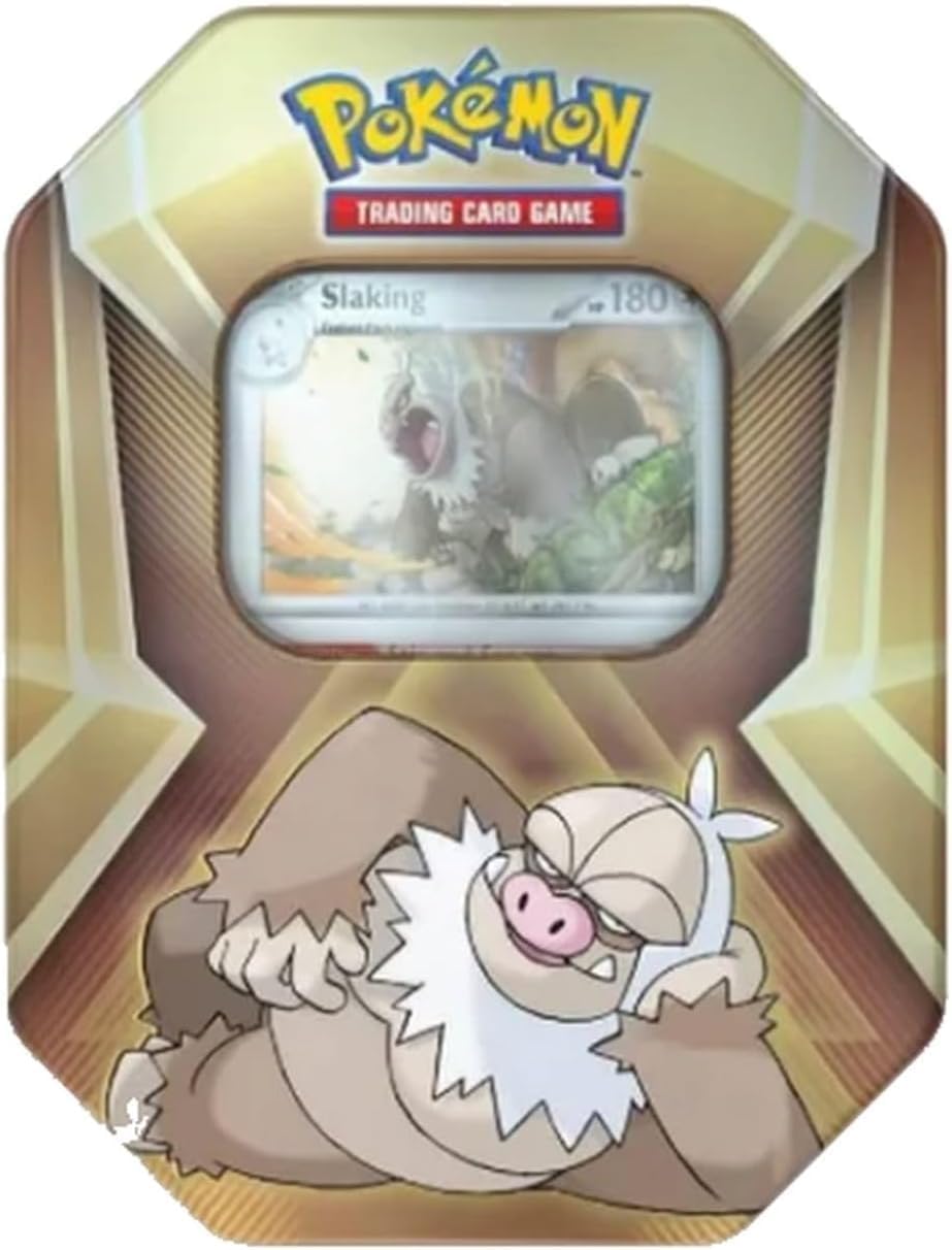 Pokemon TCG Trading Card Game Triple Whammy Tin with 3 Booster Packs and 3 Promo Cards (Slaking)
