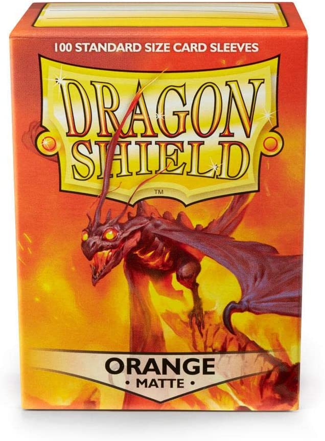 Dragon Shield 100ct Standard Card Sleeves Display Case (10 Packs) - Matte Orange
