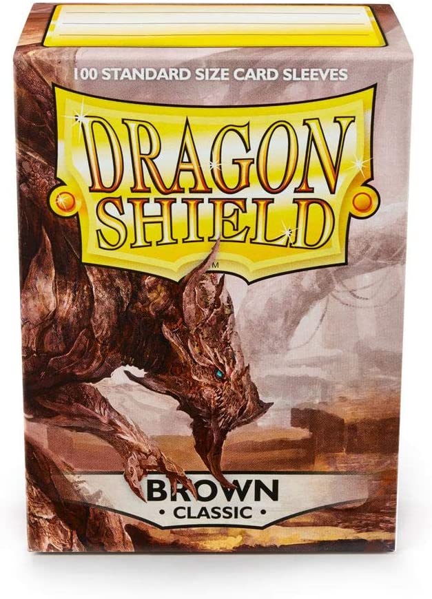 Dragon Shield 100ct Standard Card Sleeves Display Case (10 Packs) - Classic Brown