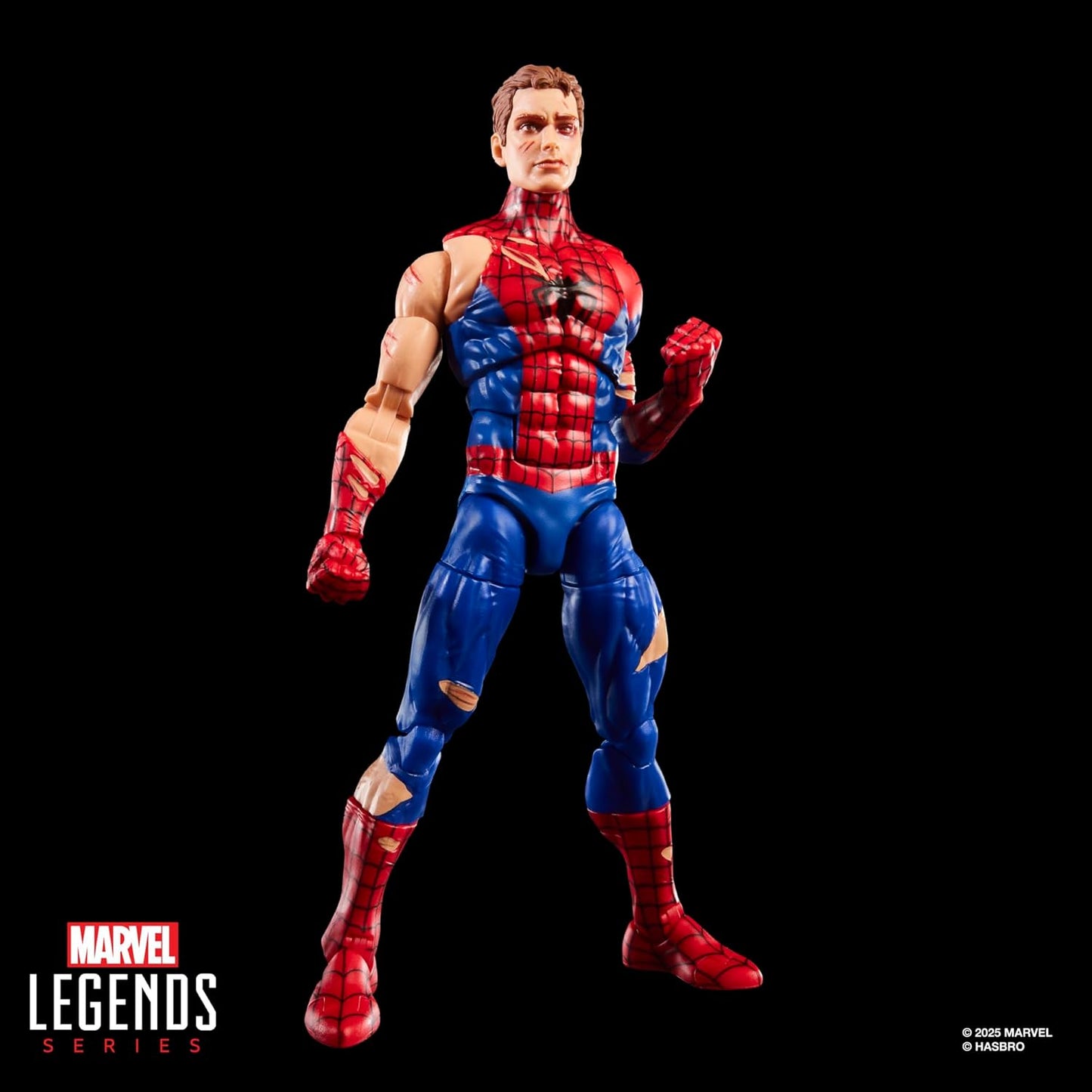 Marvel Legends Series Marvel's Spider-Man x Magic: The Gathering Battle-Damaged Spider-Man - 6-Inch Action Figure Toy & Exclusive Foil Collectible Card Game Trading Card