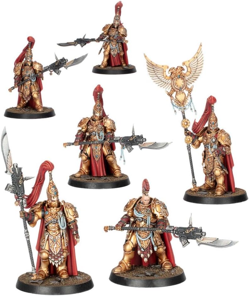 Warhammer The Horus Heresy Legio Custodes Custodian Guard Sodality, 6 Plastic Miniatures with Guardian Spears