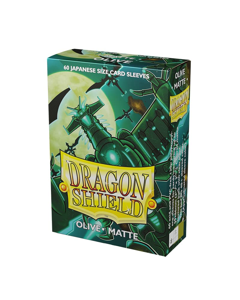 Dragon Shield Japanese Size Sleeves Matte Olive 60CT - Card Sleeves Smooth & Tough - Compatible with Pokemon, Yu-Gi-Oh!, & More TCG, OCG