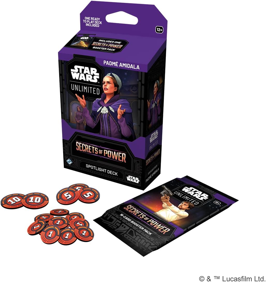 Star Wars: Unlimited TCG Secrets of Power Padmé Amidala SPOTLIGHT DECK - Pre-Built 50-Card Ready-to-Play Deck with Booster Pack, Ages 12+, 2+ Players, 20 Minute Playtime - Presale Ships 11/07/2025