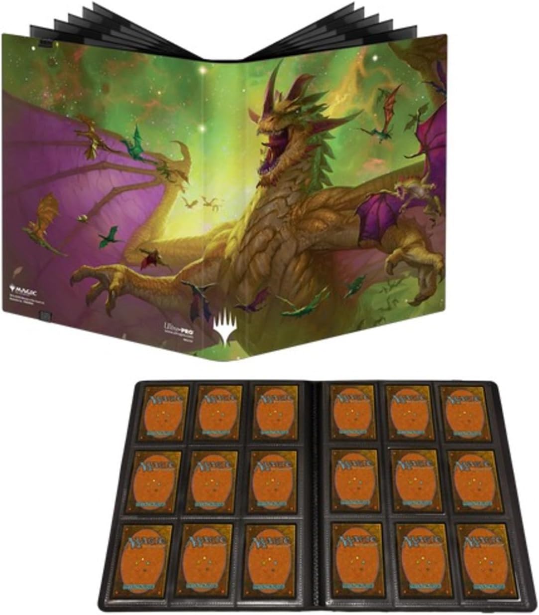 Ultra PRO - Magic: The Gathering Commander Masters 9-Pocket PRO-Binder Ft. The Ur-Dragon Art Cover - Holds 360 Standard Size Cards Safely & Securely, Protect Trading Cards, Gaming Cards
