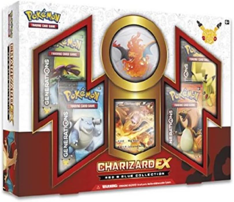 Pokemon TCG: Generations Charizard-EX Collection Card Game - Red & Blue - 4 Packs