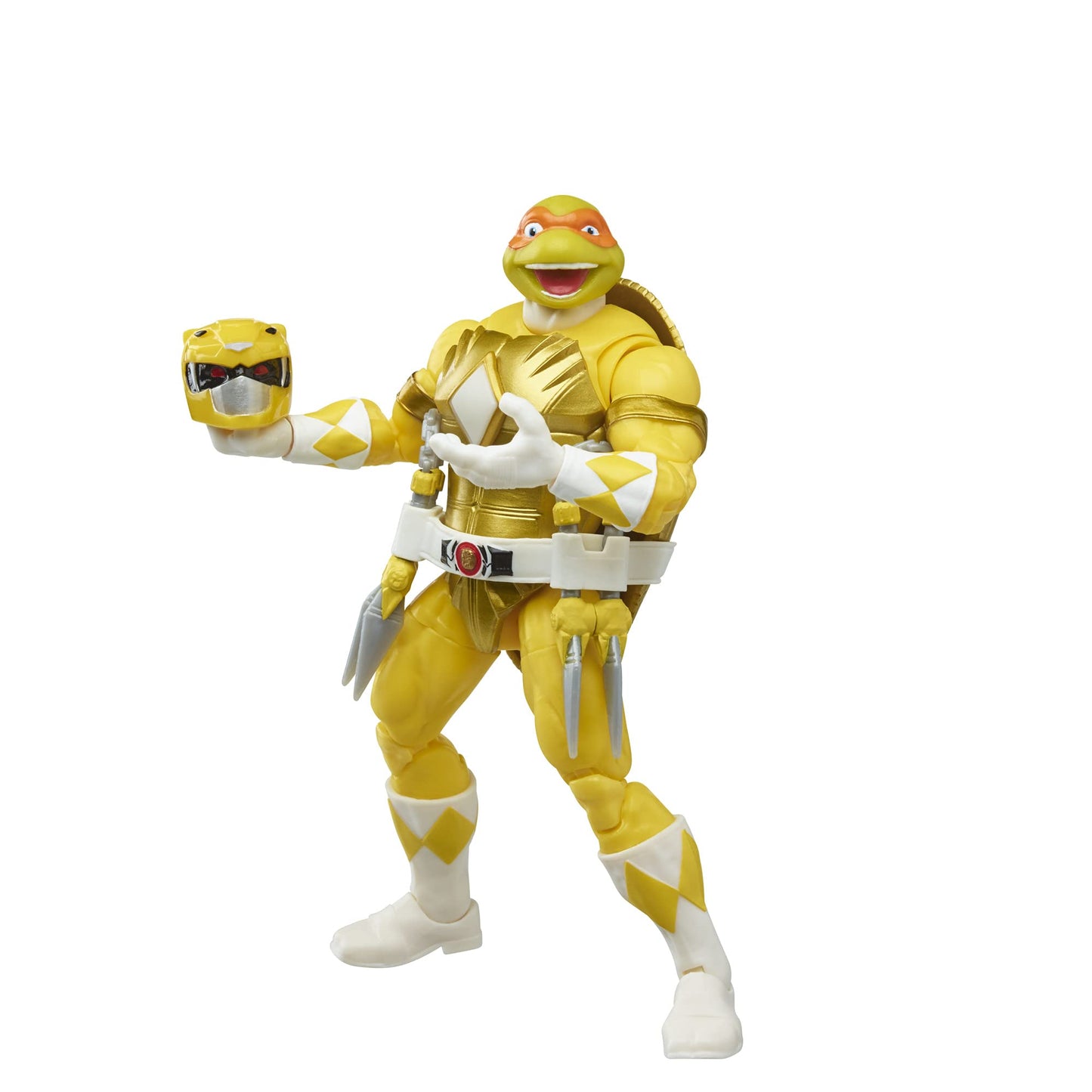 Hasbro Power Rangers x TMNT Lightning Mike and April as Yellow and Pink Rangers Action Figure 2-Pack