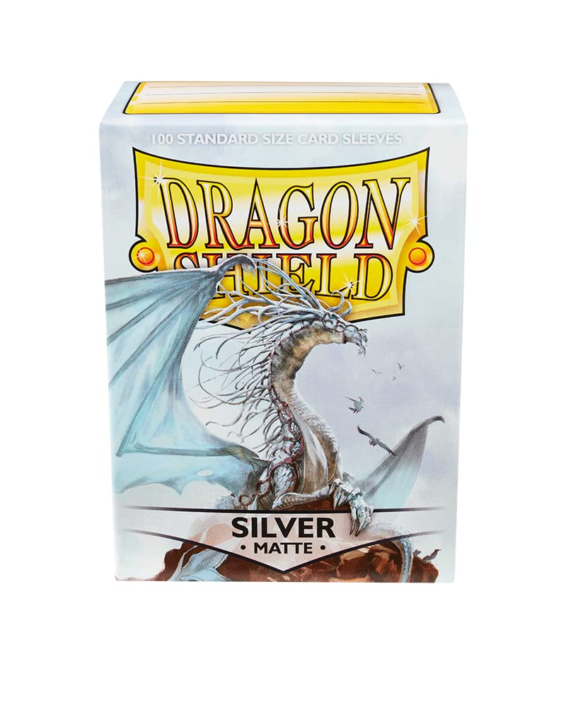 Dragon Shield Standard Size Sleeves Matte Silver 100CT - Card Sleeves are Smooth & Tough
