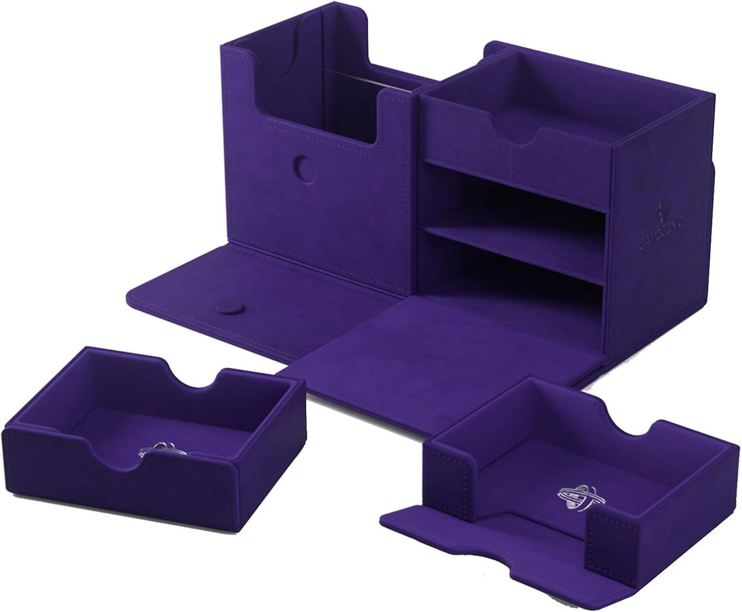 Gamegenic The Academic 133+ XL Premium Deck Box | Double-Sleeved Card Storage | Card Game Protector | Holds Up to 122 Cards Plus Game Accessories | Purple/Purple Color
