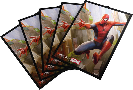Gamegenic Magic: The Gathering Marvel's Spider-Man Premium Art Sleeves - Spider-Man - 105 Matte Textured Card Sleeves with Full-Color Artwork, Tournament-Ready & Plastic-Free Packaging