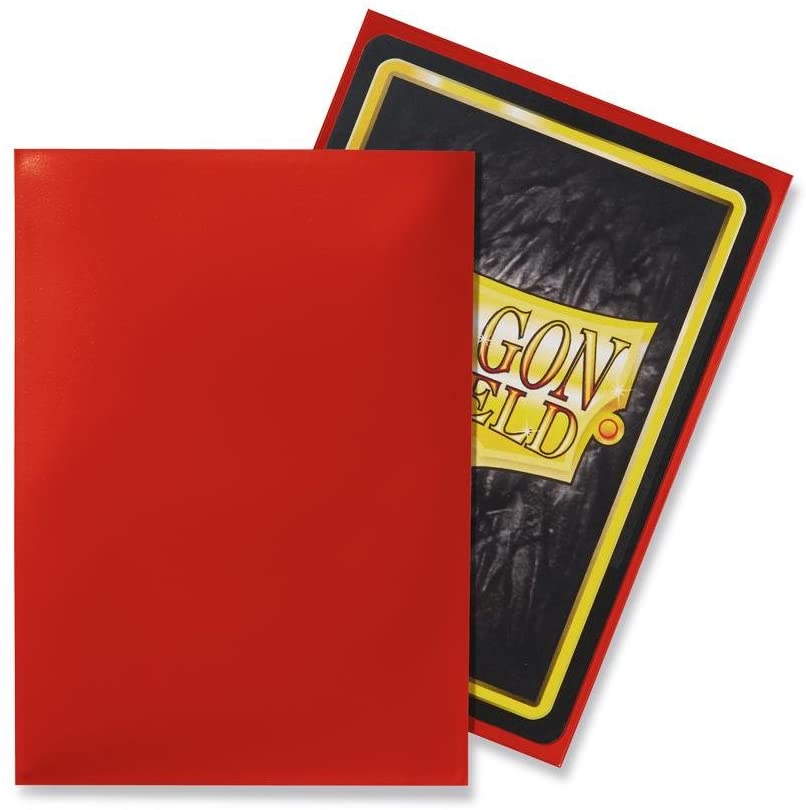 Dragon Shield 100ct Standard Card Sleeves Display Case (10 Packs) - Classic Crimson