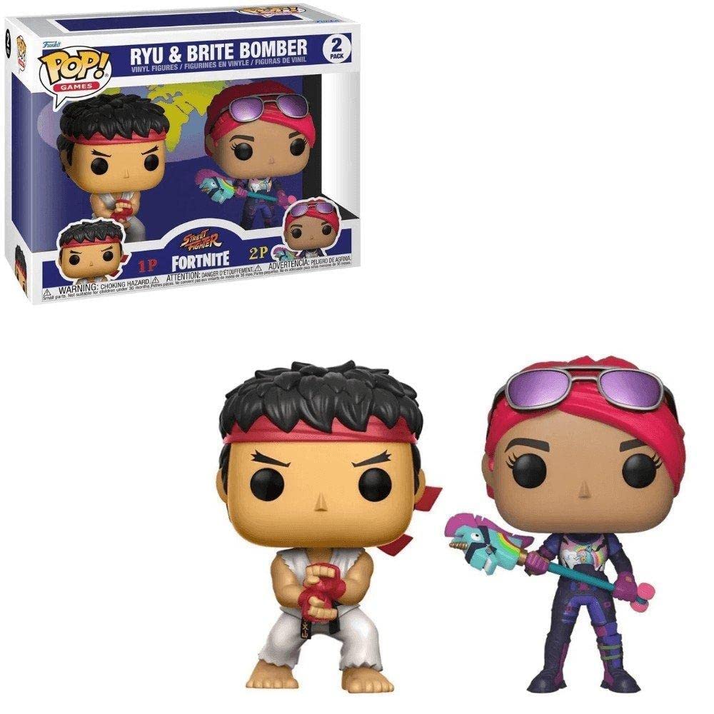Funko Pop! Games: Fortnite - Ryu and Brite Bomber 2 Pack, Multicolor, 61189
