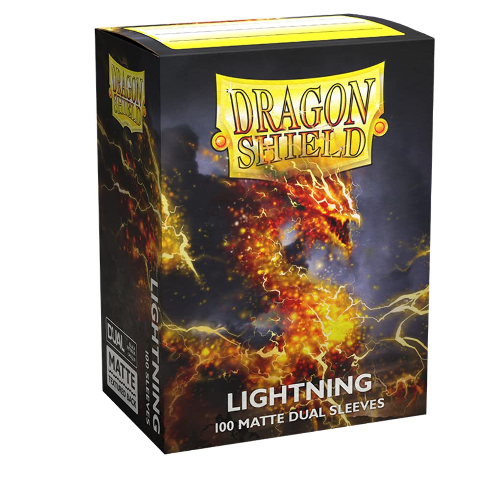 Dragon Shield Standard Size Card Sleeves Matte Dual Lightning 100CT MTG Card Sleeves are Smooth & Tough Compatible with Pokemon, Yu-Gi-Oh!, & Magic The Gathering Card Sleeves