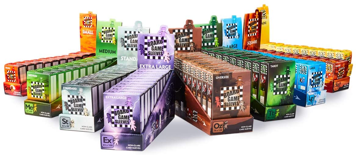 Arcane Tinmen 50ct Non-Glare Board Game Sleeves Display Case (10 Packs) - Small