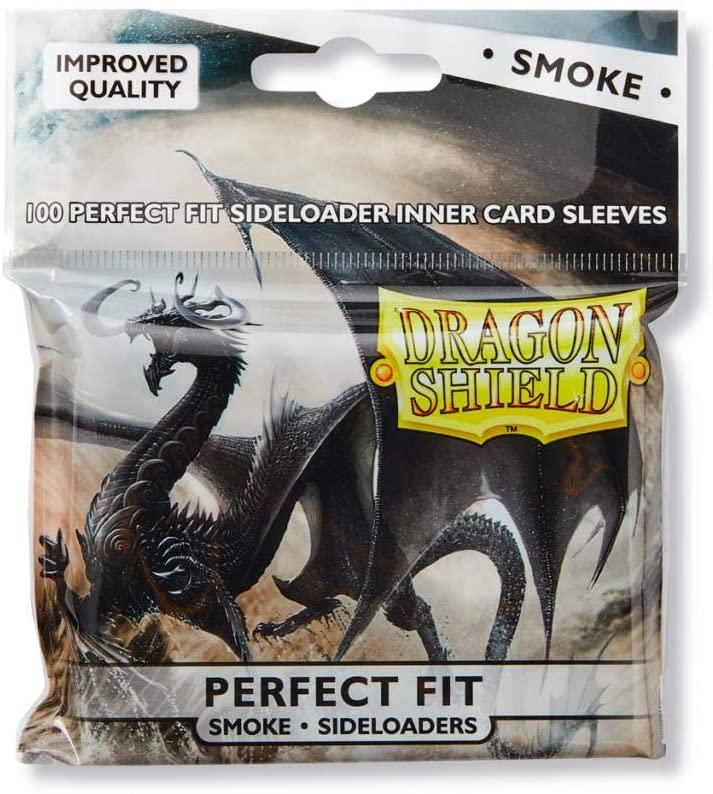 Dragon Shield 100ct Standard Card Sleeves Display Case (10 Packs) - Perfect Fit Sideloader Smoke