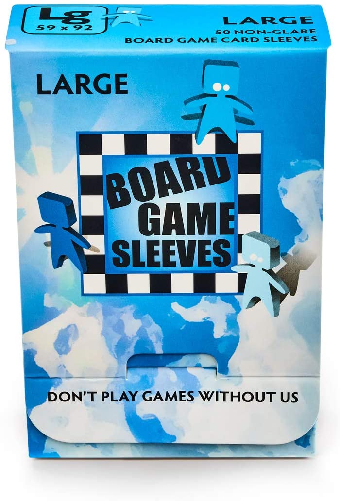 Arcane Tinmen 50ct Non-Glare Board Game Sleeves Display Case (10 Packs) - Large