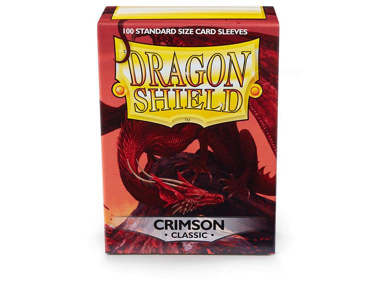 10 Packs Dragon Shield Classic Crimson Standard Size 100 ct Card Sleeves Display Case