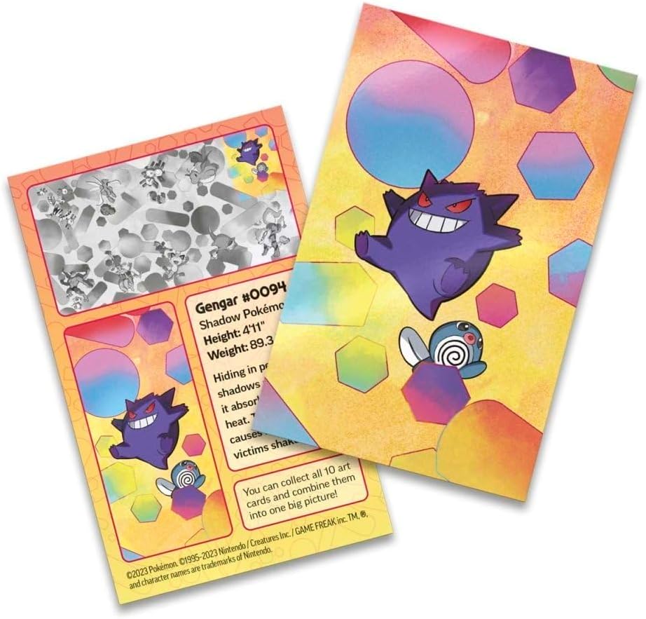 Pokemon TCG: Scarlet & Violet—151 Mini Tin – Gengar and Poliwag (2 Booster Packs, 1 Coin & 1 Art Card)
