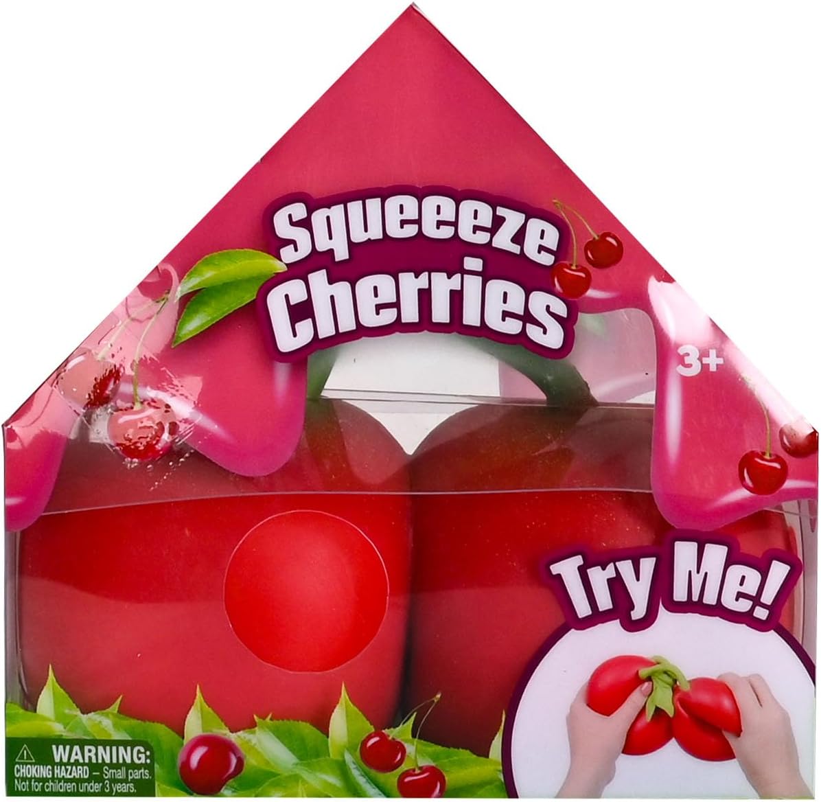 Toymendous Squishy Cherries, Jumbo Sweet Fruit Stress Toy, Twin Cherry Fidget Fun, 5.5 Inch Squishy Fruit, Fidget Sensory Food, Jumbo Strss Relief Toy or Kids & Adults, Easter Basket Stuffer