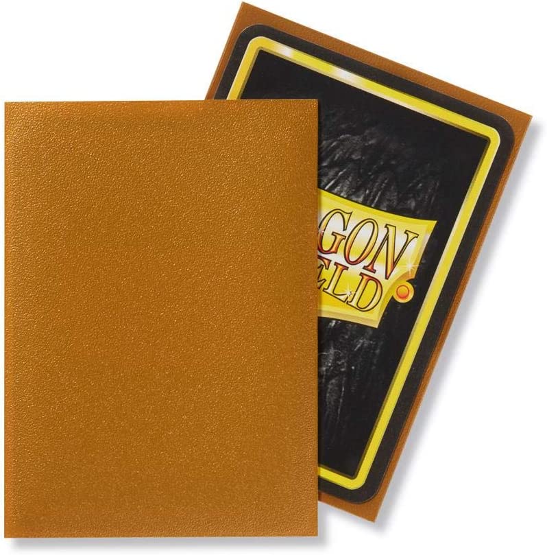 Dragon Shield 100ct Standard Card Sleeves Display Case (10 Packs) - Matte Gold