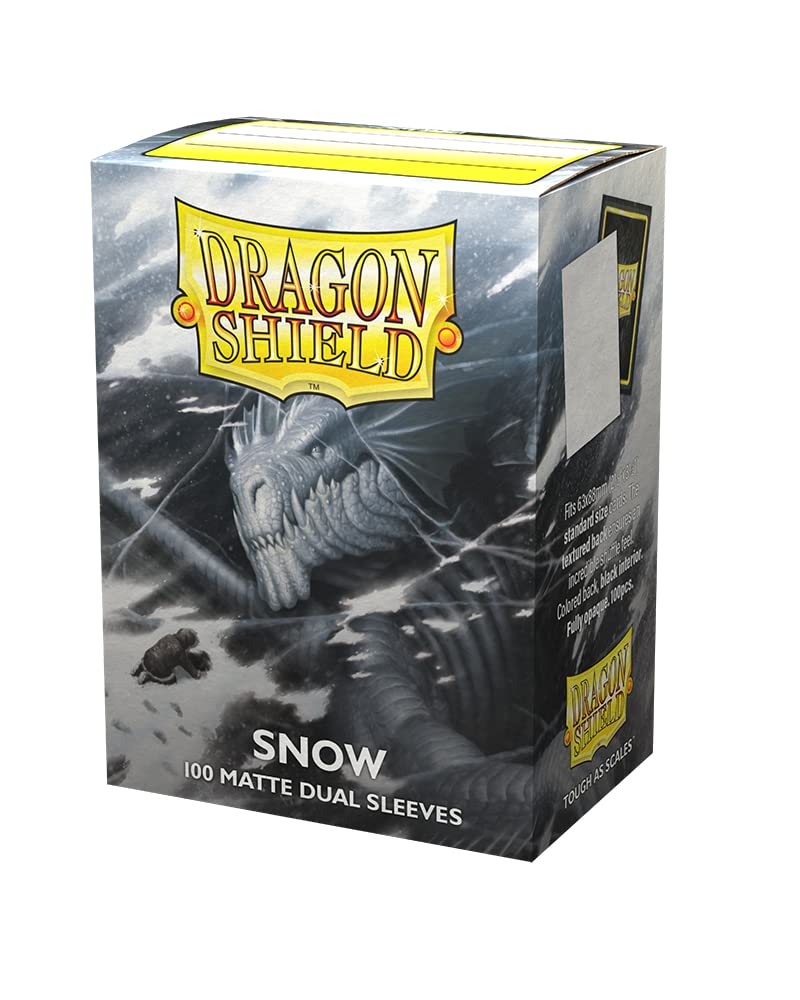Dragon Shield Standard Size Card Sleeves Matte Dual Snow 100CT MTG Card Sleeves are Smooth & Tough Compatible with Pokemon, Yu-Gi-Oh!, & Magic The Gathering Card Sleeves
