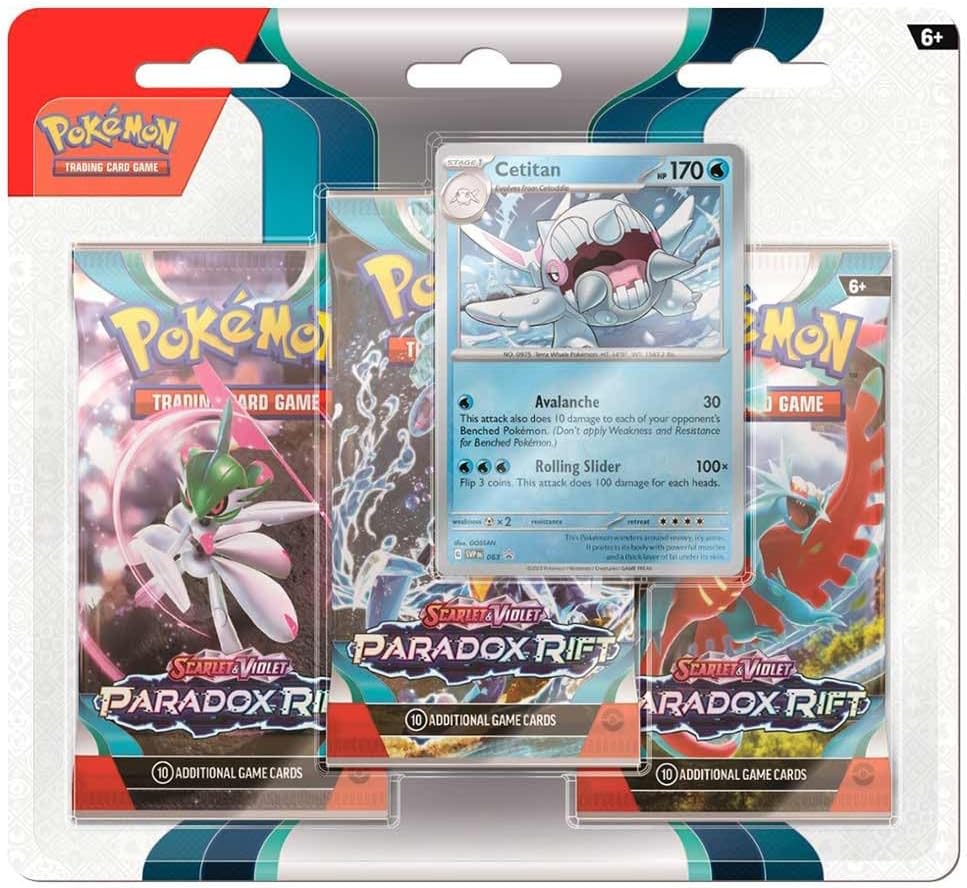 Pokemon TCG: Paradox Rift - 3 Pack Blister - Cetitan