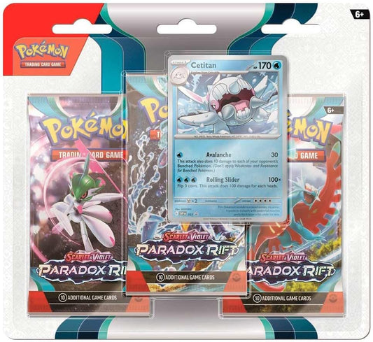 Pokemon TCG: Paradox Rift - 3 Pack Blister - Cetitan