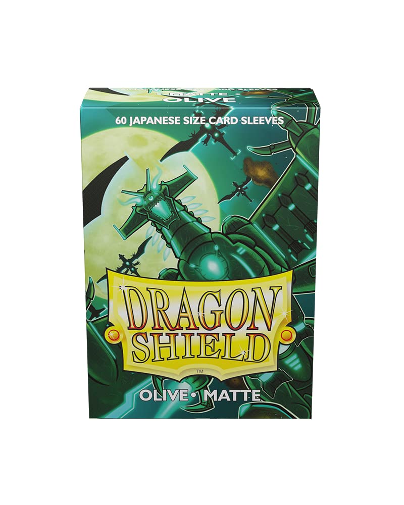 Dragon Shield Japanese Size Sleeves Matte Olive 60CT - Card Sleeves Smooth & Tough - Compatible with Pokemon, Yu-Gi-Oh!, & More TCG, OCG