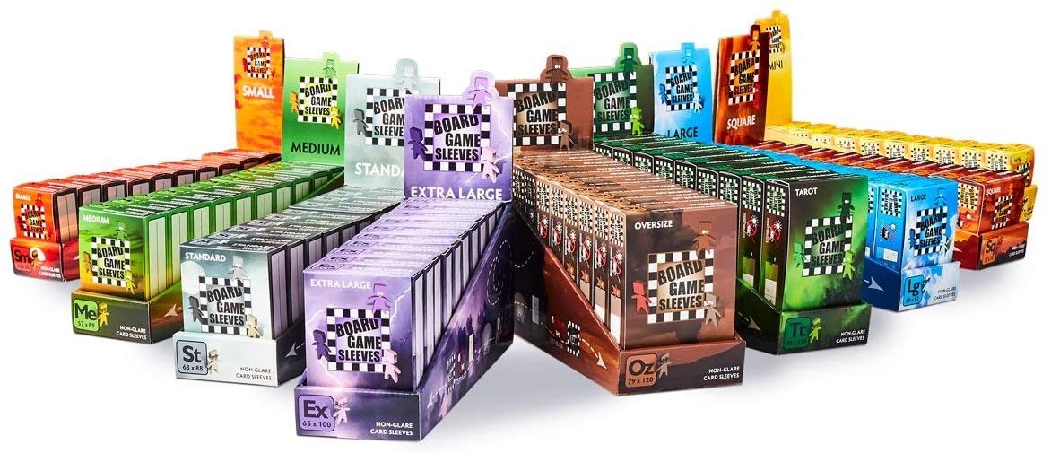 Arcane Tinmen 50ct Non-Glare Board Game Sleeves Display Case (10 Packs) - Standard
