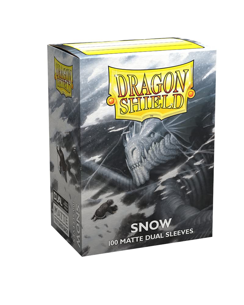 Dragon Shield Standard Size Card Sleeves Matte Dual Snow 100CT MTG Card Sleeves are Smooth & Tough Compatible with Pokemon, Yu-Gi-Oh!, & Magic The Gathering Card Sleeves