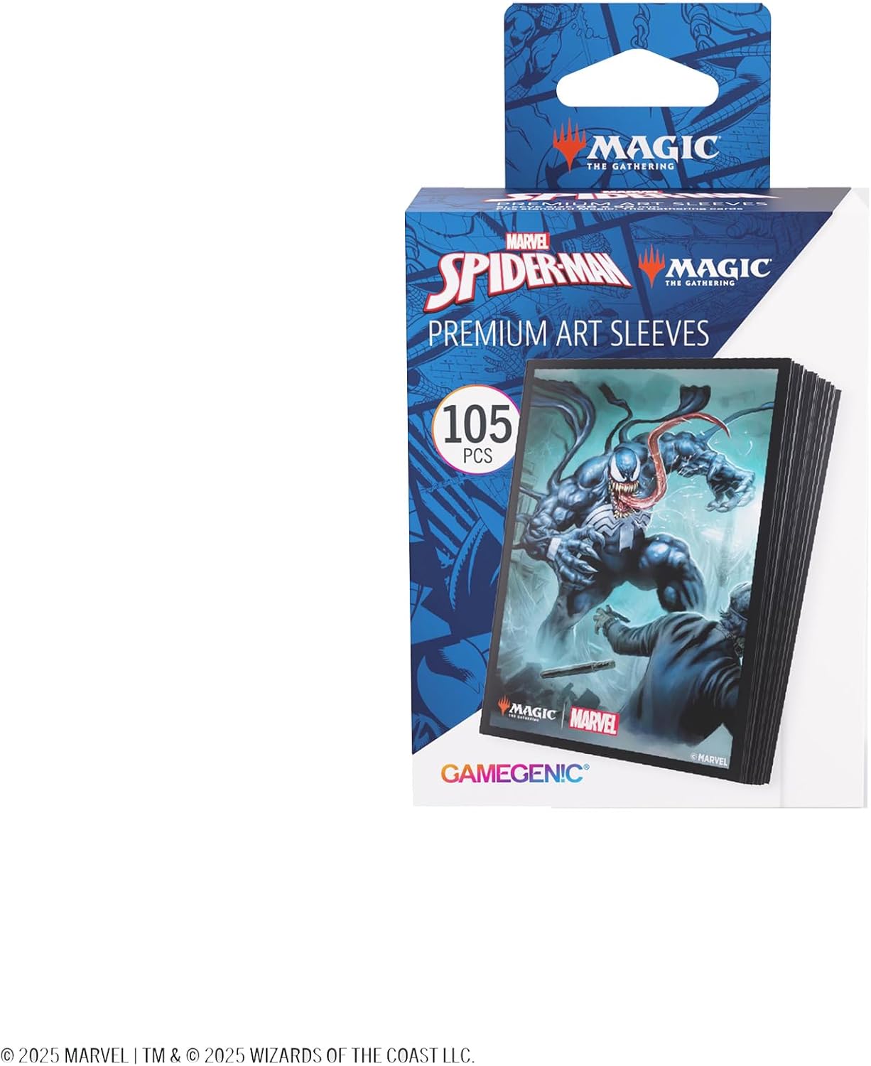 Gamegenic Magic: The Gathering Marvel's Spider-Man Premium Art Sleeves - Venom - 105 Matte Textured Card Sleeves with Full-Color Artwork, Tournament-Ready & Plastic-Free Packaging
