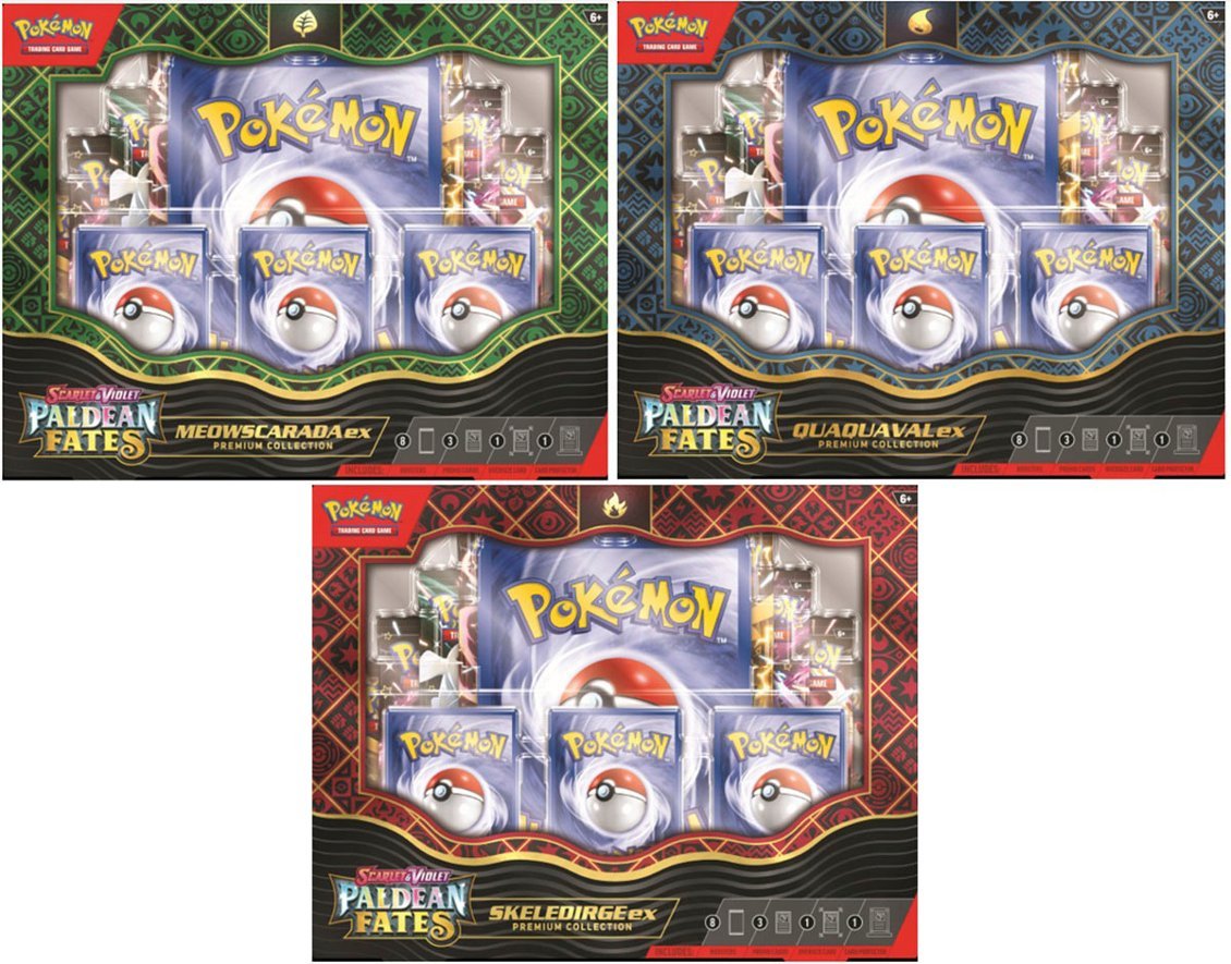 POKEMON TCG: SCARLET AND VIOLET: PALDEAN FATES: POKEMON EX PREMIUM COL Collectors Emporium NY POKEMON TCG: SCARLET AND VIOLET: PALDEAN FATES: POKEMON EX PREMIUM COL Collectors Emporium NY