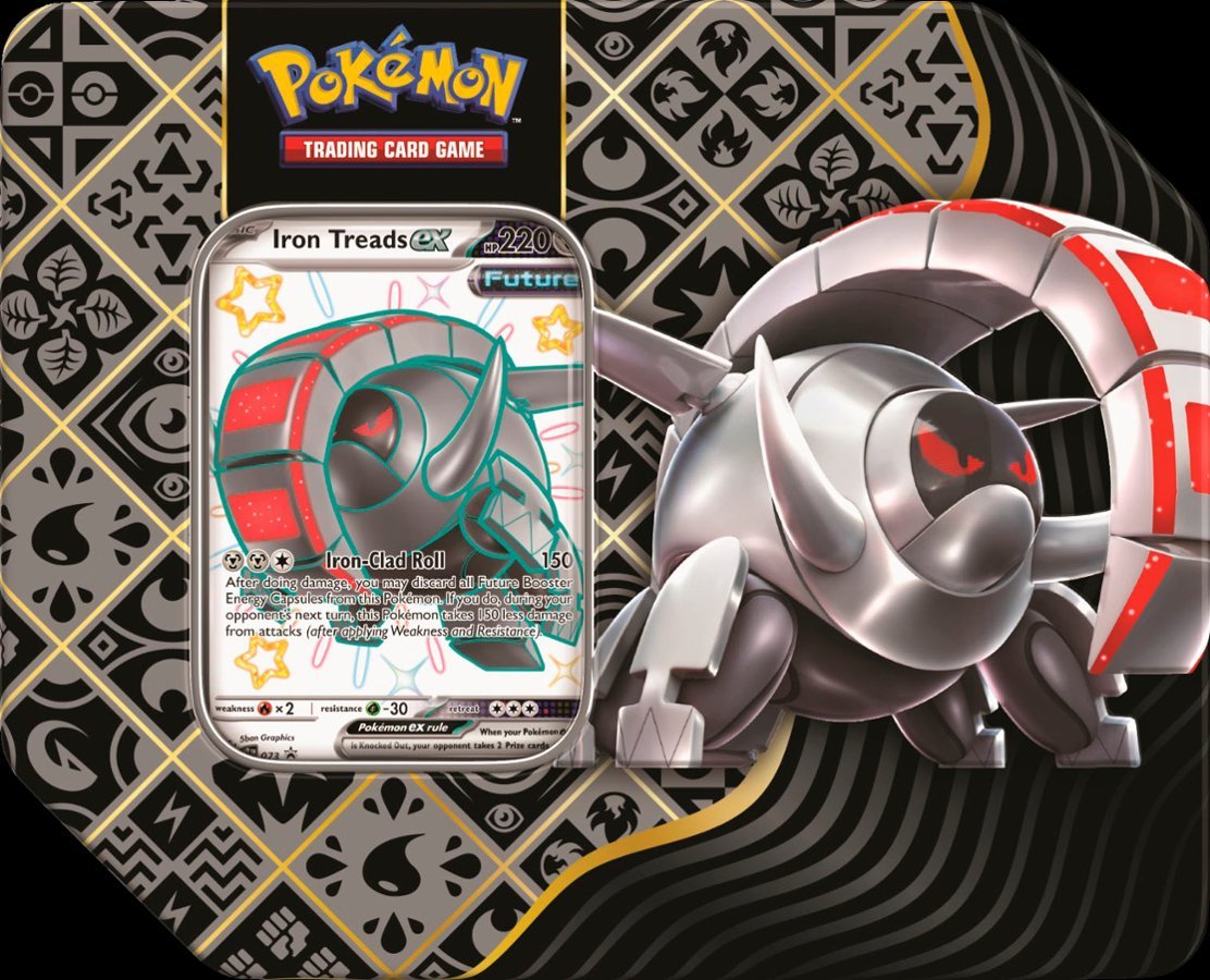 Pokemon Tcg Tin Pokemon TCG: Paldean Fates Tin - Shiny Iron Treads Ex Promo Card With 5 Booster Packs Paladin Fates Premium Collection Pokemon Tcg Tin Pokemon TCG: Paldean Fates Tin - Shiny Iron Treads Ex Promo Card With 5 Booster Packs Paladin Fates Premium Collection