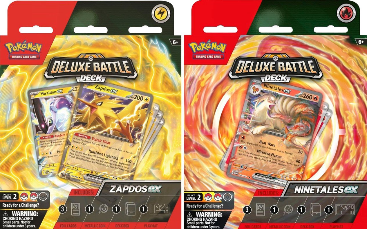 POKEMON TCG: DELUXE BATTLE DECKS: NINETALES EX AND ZAPDOS EX (BOTH) Preorder: Release Date: 03/22/2024