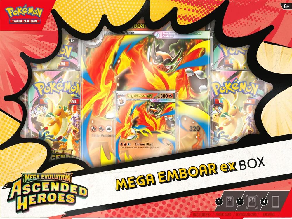 Pokemon TCG: Mega Evolution - Ascended Heroes Mega Emboar ex Box - Presale Ships 04/24/2026
