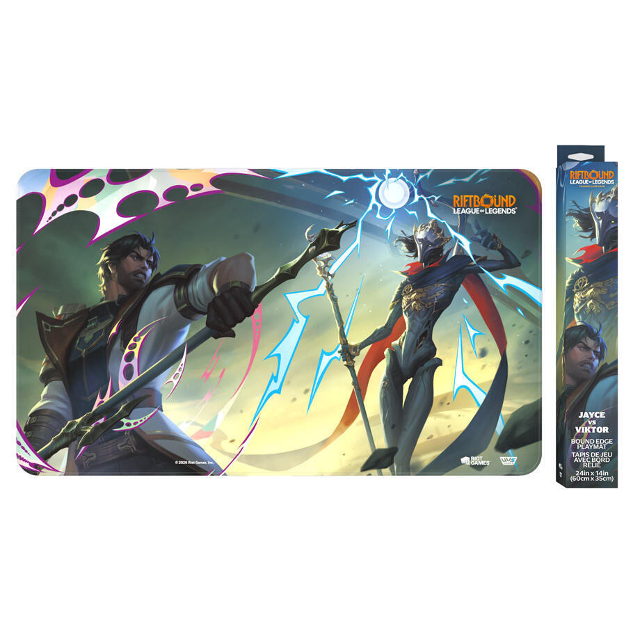 UVS Games Riftbound: League of Legends Vendetta Jayce vs. Viktor Neoprene Playmat, 24 x 14 Inches, Bound Edge, Rubber Backing