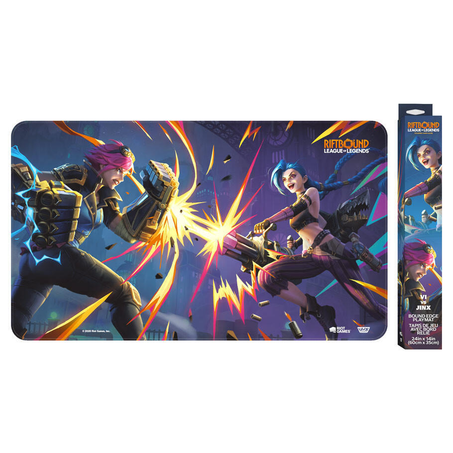 UVS Games Riftbound: League of Legends TCG Vendetta Vi vs. Jinx Neoprene Playmat, 24 x 14 Inches