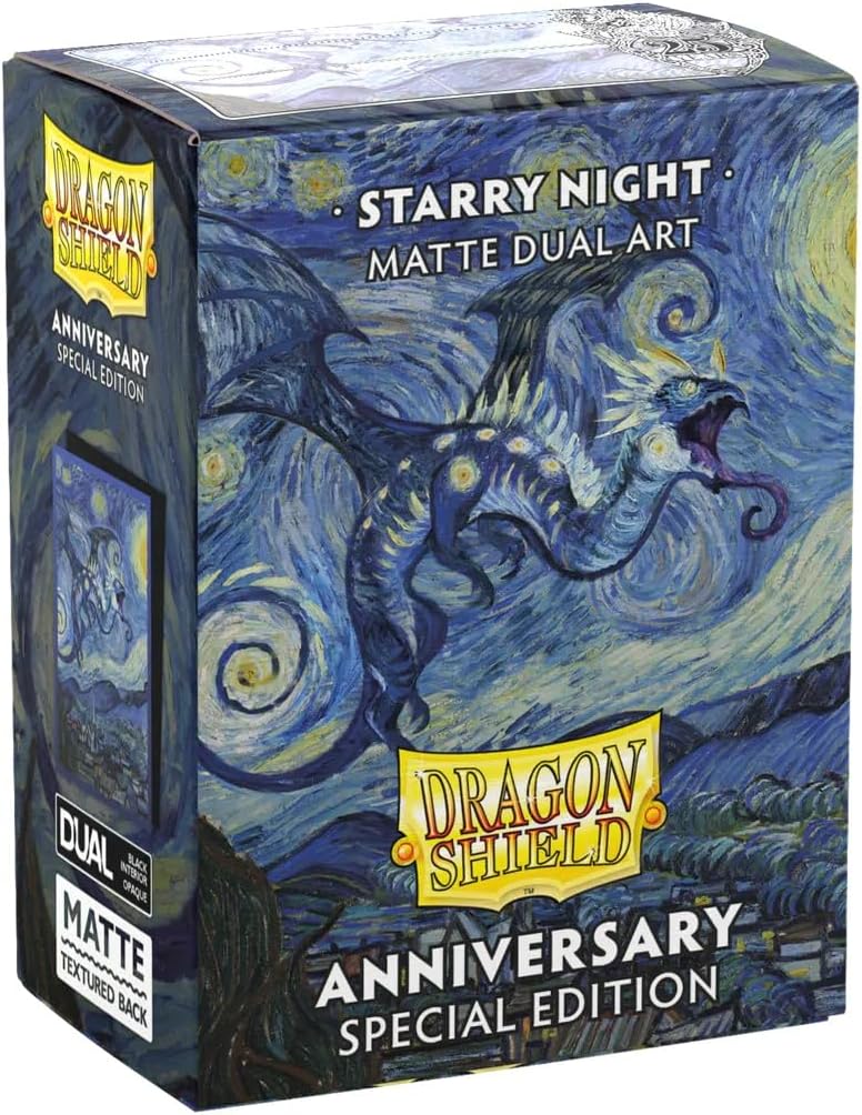 Dragon Shield Sleeves - Special Edition Matte Dual Art: Starry Night - 100CT Matte Dual Card Sleeves - Compatible with Magic The Gathering, Pokemon, and Yugioh TCG & LCG - Top Loader