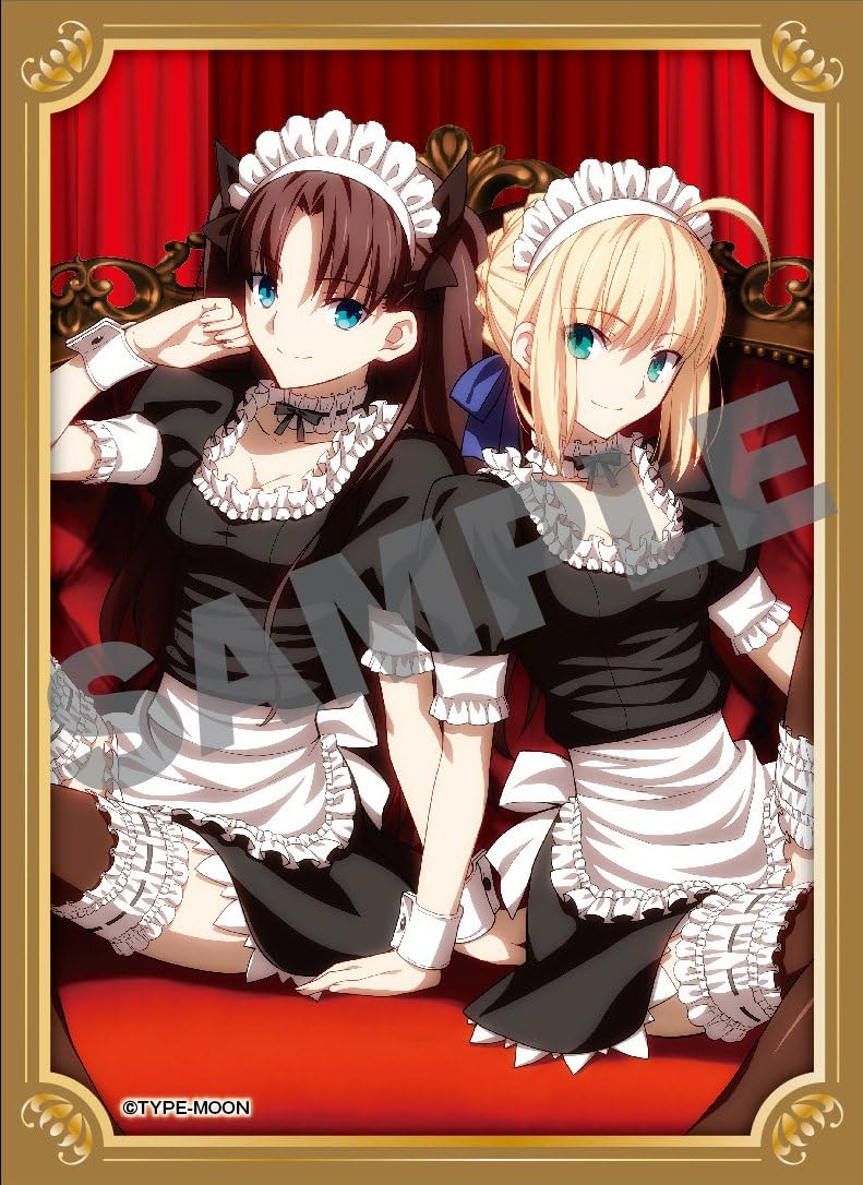 Fate Stay Night FSN Rin & Saber Maid Comptiq Anime Card Game Character Sleeve