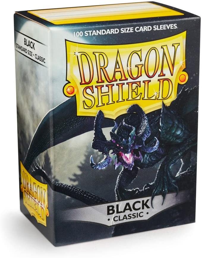 Dragon Shield 100ct Standard Card Sleeves Display Case (10 Packs) - Classic Black