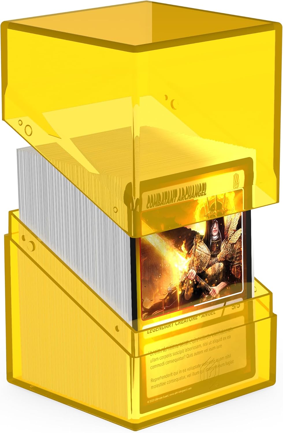 Ultimate Guard Boulder 100+ Clear, Deck Case for 100 Double-Sleeved TCG Cards, Amber, Secure & Durable Storage for Trading Card Games, Transparent