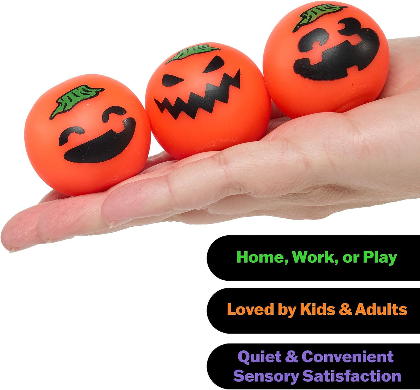 Schylling Needohween Teenie Jack Glow Lantern - Glow in The Dark Pumpkin Faces 3 Pack