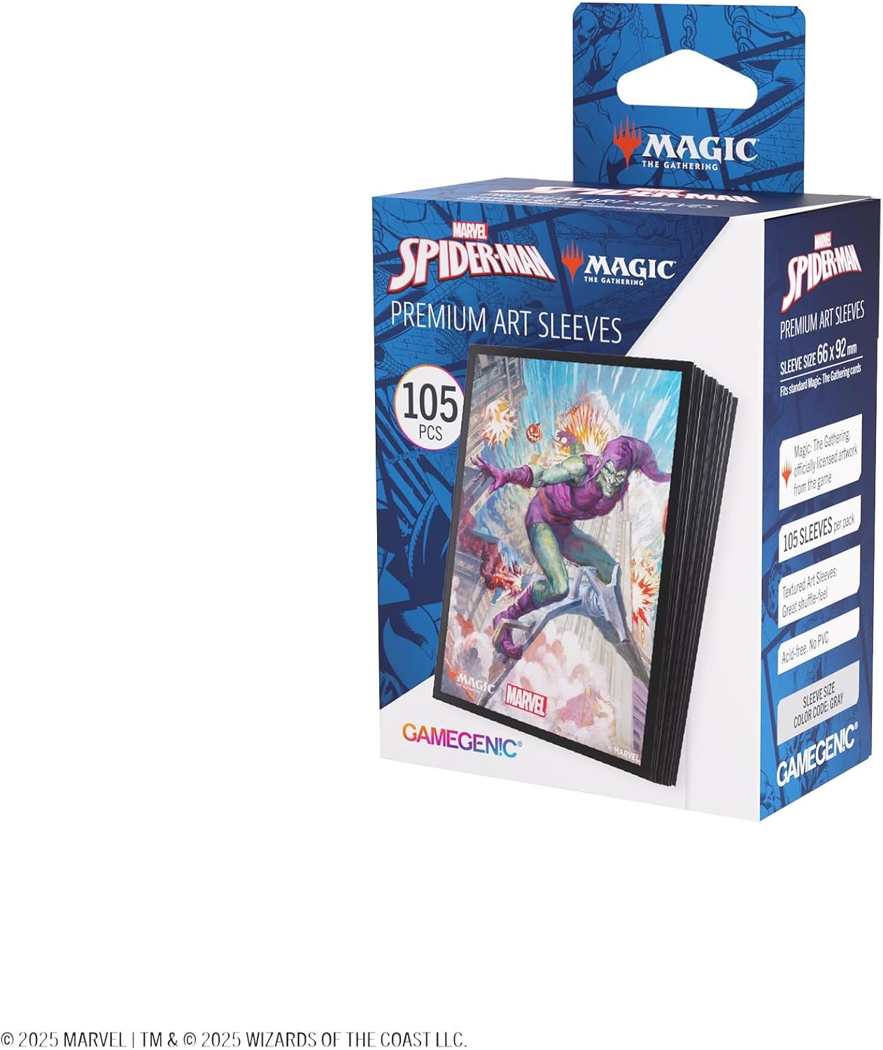 Gamegenic Magic: The Gathering Marvel's Spider-Man Premium Art Sleeves - Green Goblin - 105 Matte Textured Card Sleeves with Full-Color Artwork, Tournament-Ready & Plastic-Free Packaging