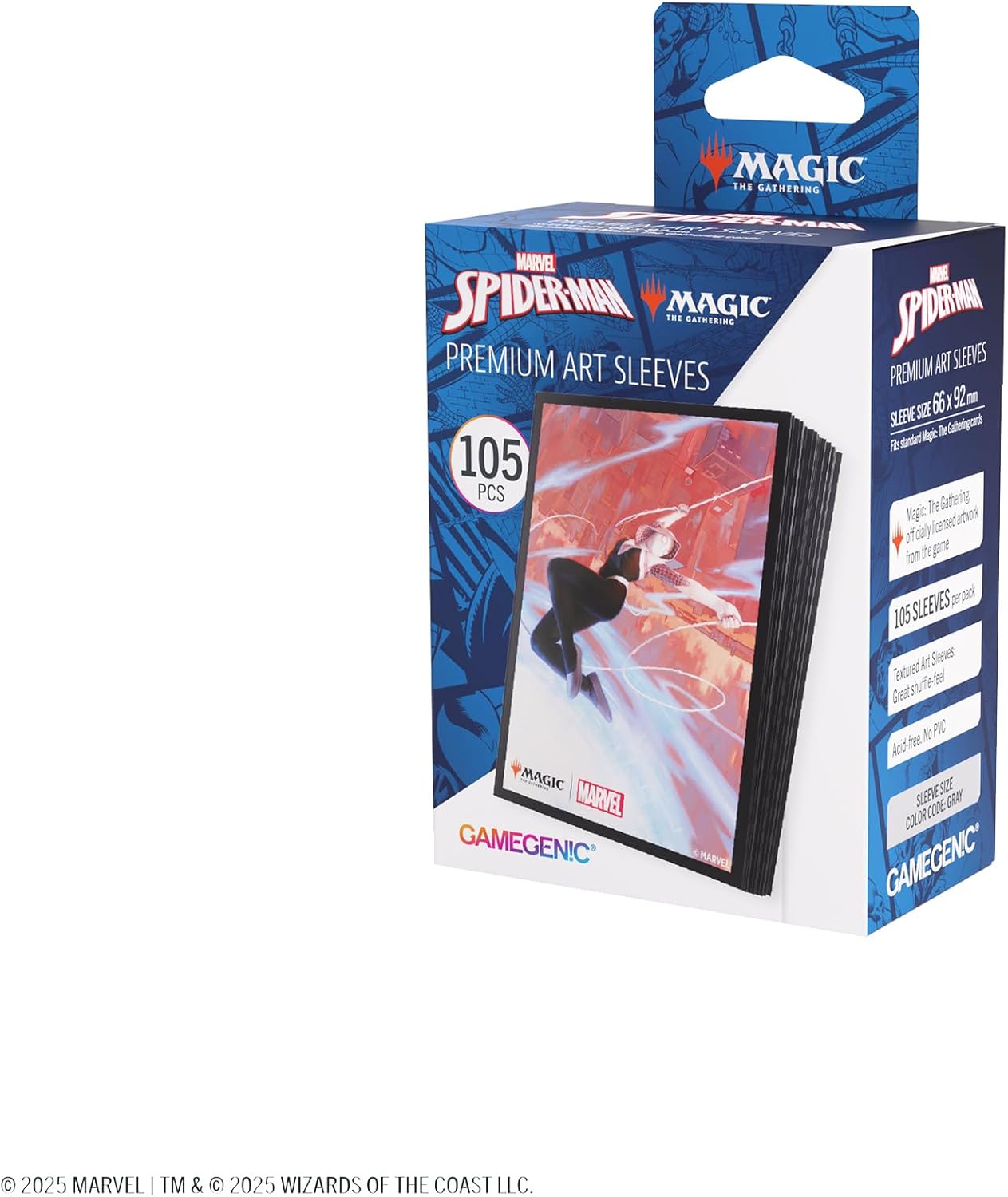 Gamegenic Magic: The Gathering Marvel's Spider-Man Premium Art Sleeves - Spider-Gwen - 105 Matte Textured Card Sleeves with Full-Color Artwork, Tournament-Ready & Plastic-Free Packaging