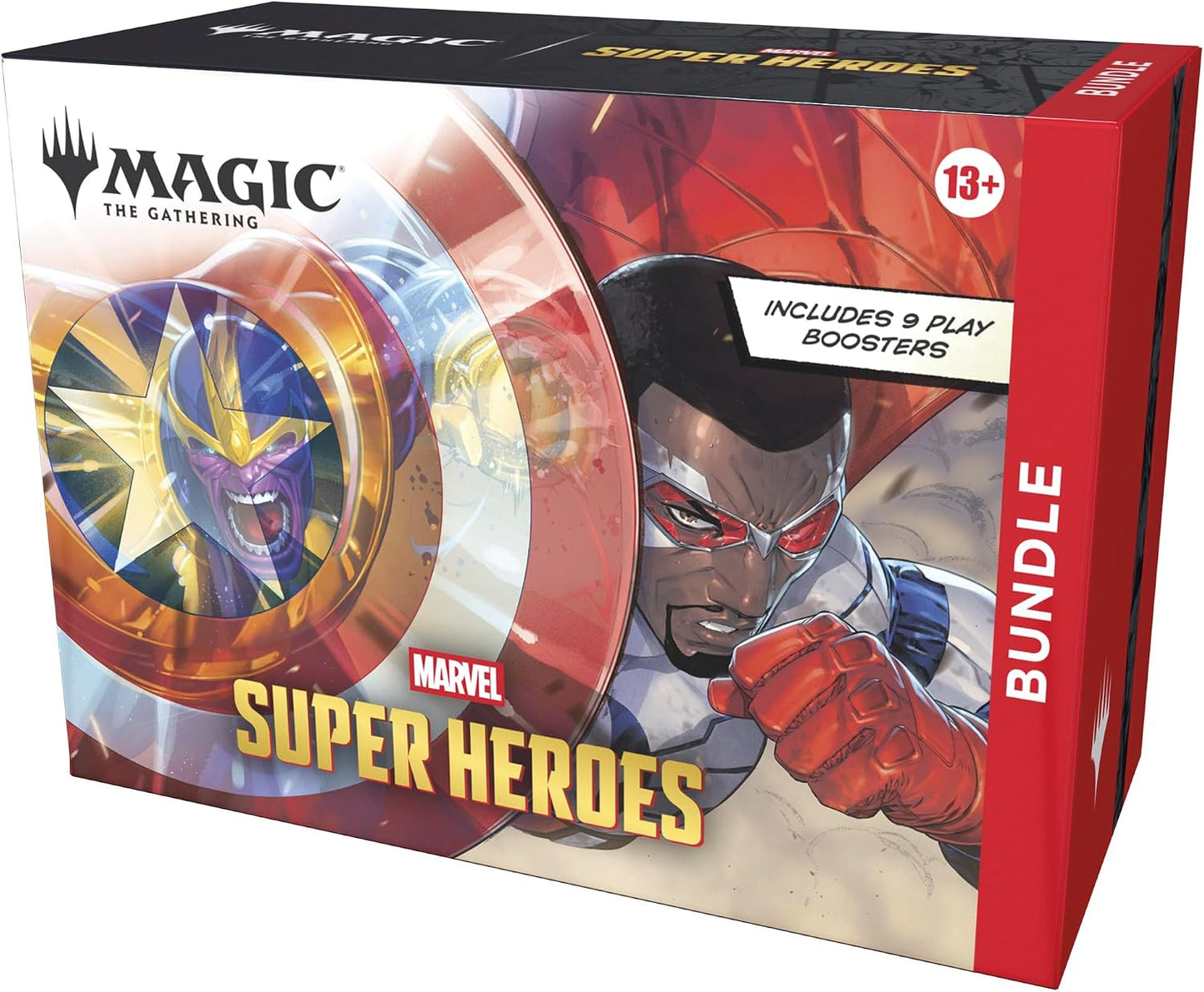 Magic: The Gathering Marvel Super Heroes Bundle - Includes 9 Play Boosters, 30 Lands, 1 Foil Alt-Art Promo Card + Exclusive Accessories