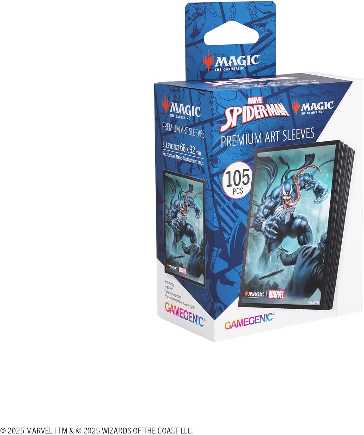 Gamegenic Magic: The Gathering Marvel's Spider-Man Premium Art Sleeves - Venom - 105 Matte Textured Card Sleeves with Full-Color Artwork, Tournament-Ready & Plastic-Free Packaging